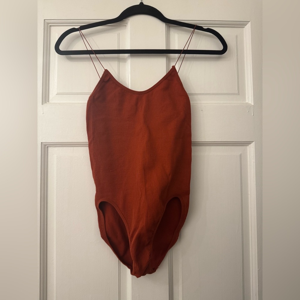 Urban Outfitters Red Ribbed bodysuit size M